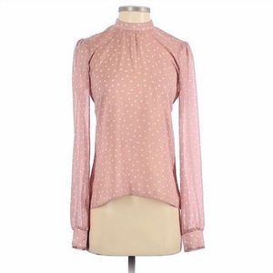 Reformation sheer polka dot blouse